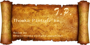 Thomka Pintyőke névjegykártya